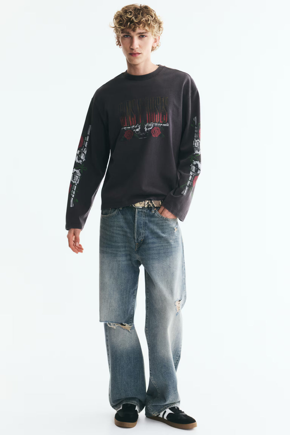 Relaxed-Fit Long-Sleeved Printed Cotton T-Shirt