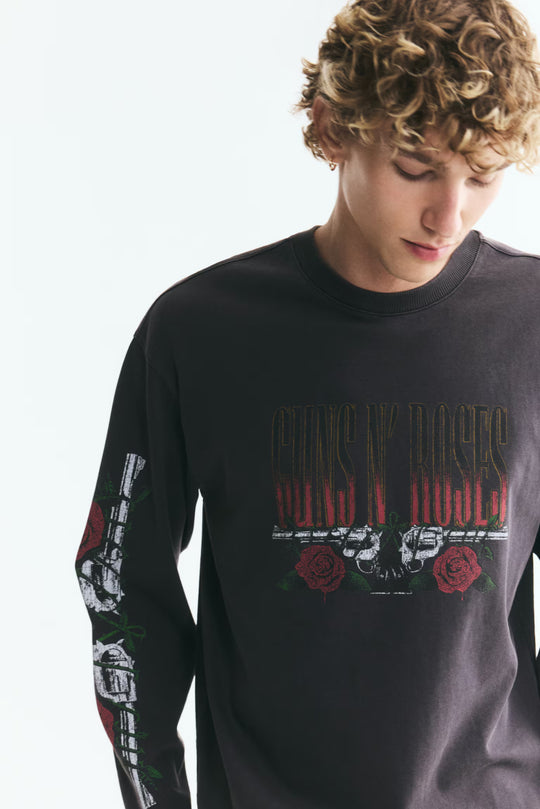 Relaxed-Fit Long-Sleeved Printed Cotton T-Shirt