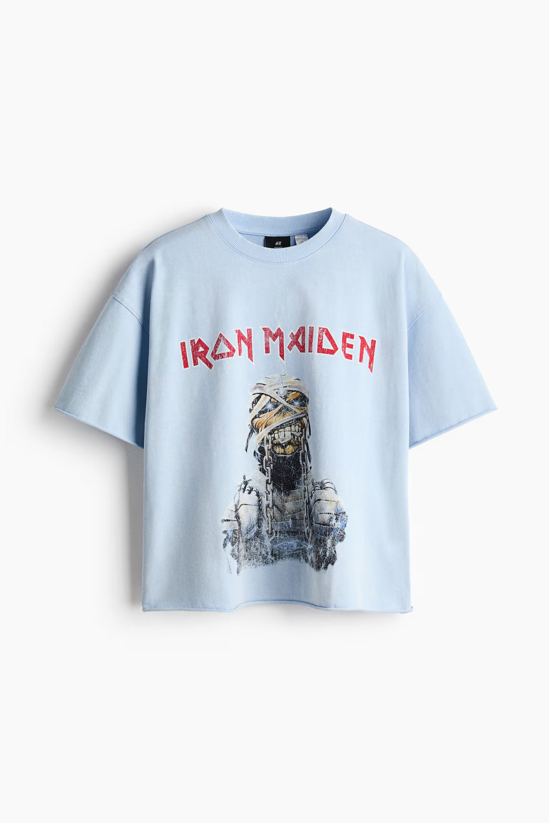 Oversized Printed Raw-Edge Cotton T-Shirt