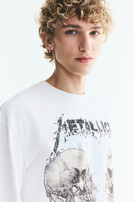 Relaxed-Fit Long-Sleeved Printed Cotton T-Shirt