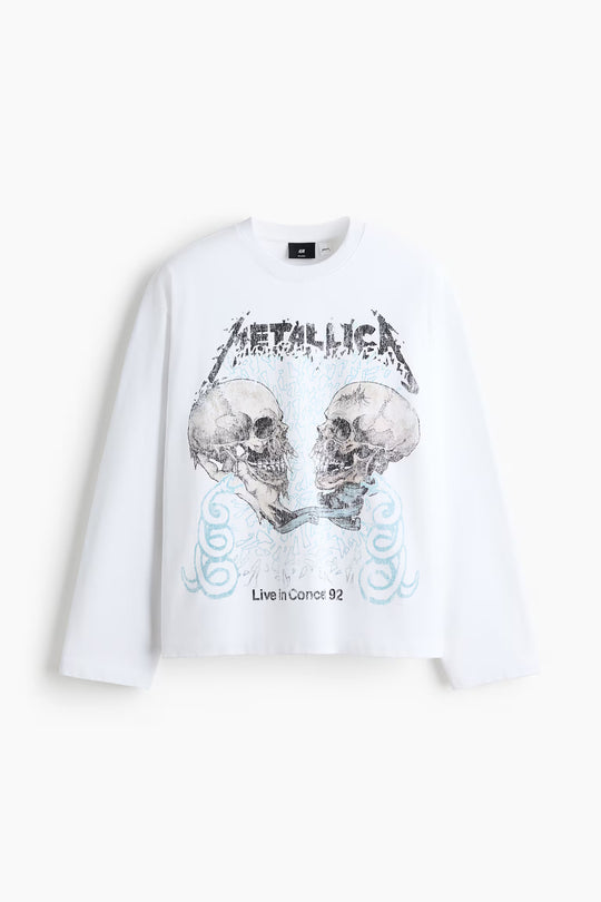 Relaxed-Fit Long-Sleeved Printed Cotton T-Shirt